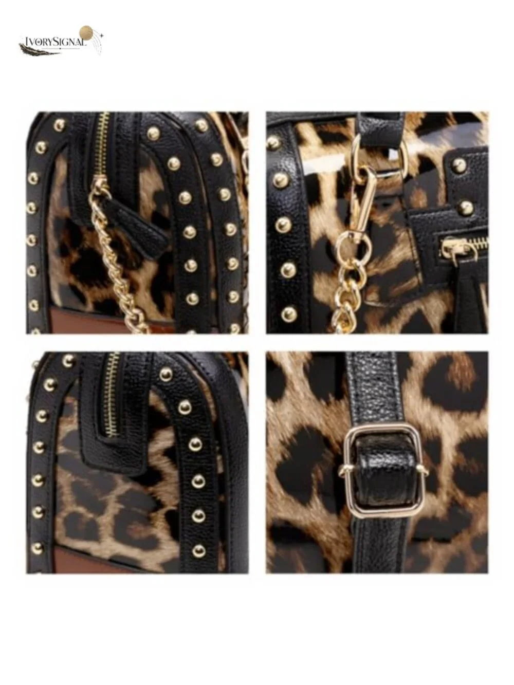 Faux Leather Barrel Satchel Handbag Patent Shiny Rivet Decoration Top Handle